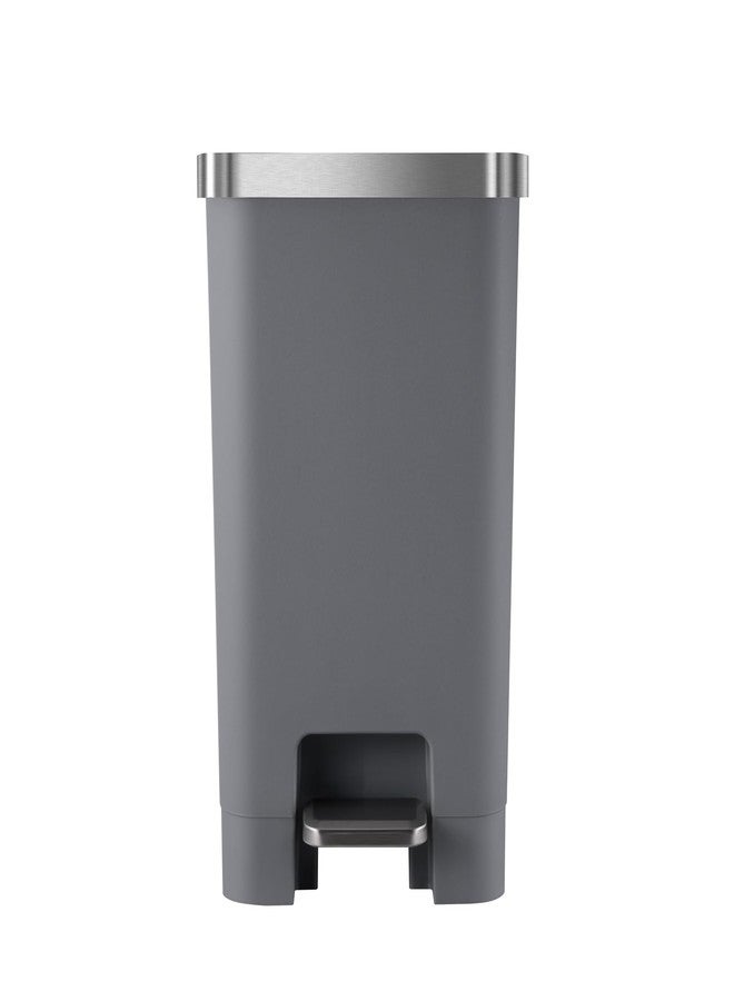 Obsessions EKO 10L Plastic Step Bin with Pedal, Waste Storage Trash Can, Grey - Image 1